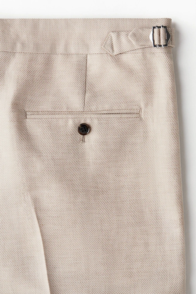 Regular Fit Wool-Blend Suit Pants
