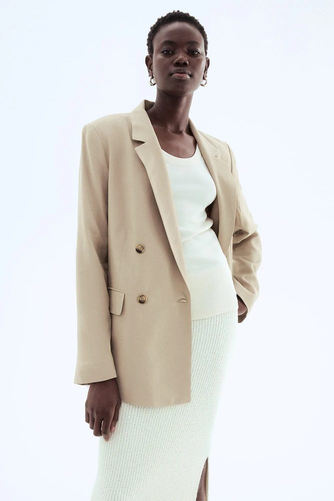 Linen-Blend Blazer