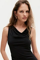 Robe midi à effet drapé