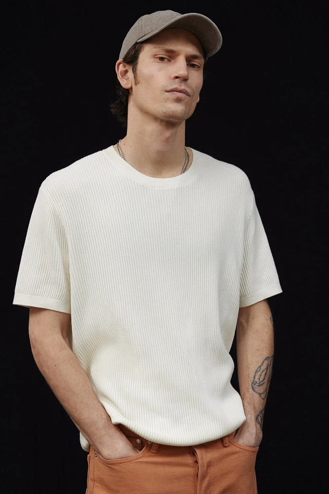 Regular Fit Rib-Knit T-shirt