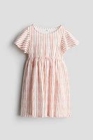 Flutter-Sleeved Cotton Dress