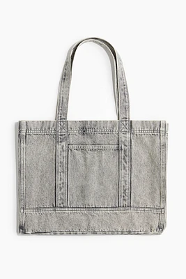 Cabas en denim à l'aspect délavé