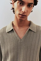 Regular-Fit Textured-Knit Polo Shirt