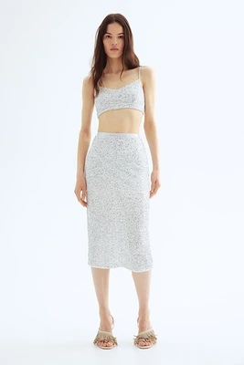 Sequined Pencil Skirt