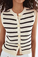 Button-Front Sweater Vest