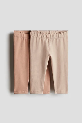 Lot de 2 leggings en jersey coton pima
