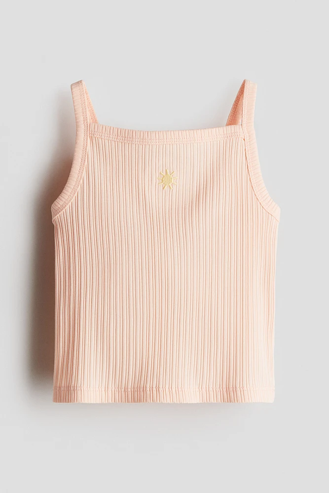 Embroidered-Detail Strappy Top