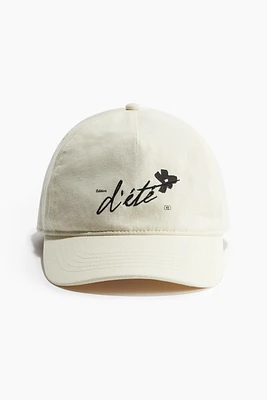 Cotton Cap with Embroidered Motif