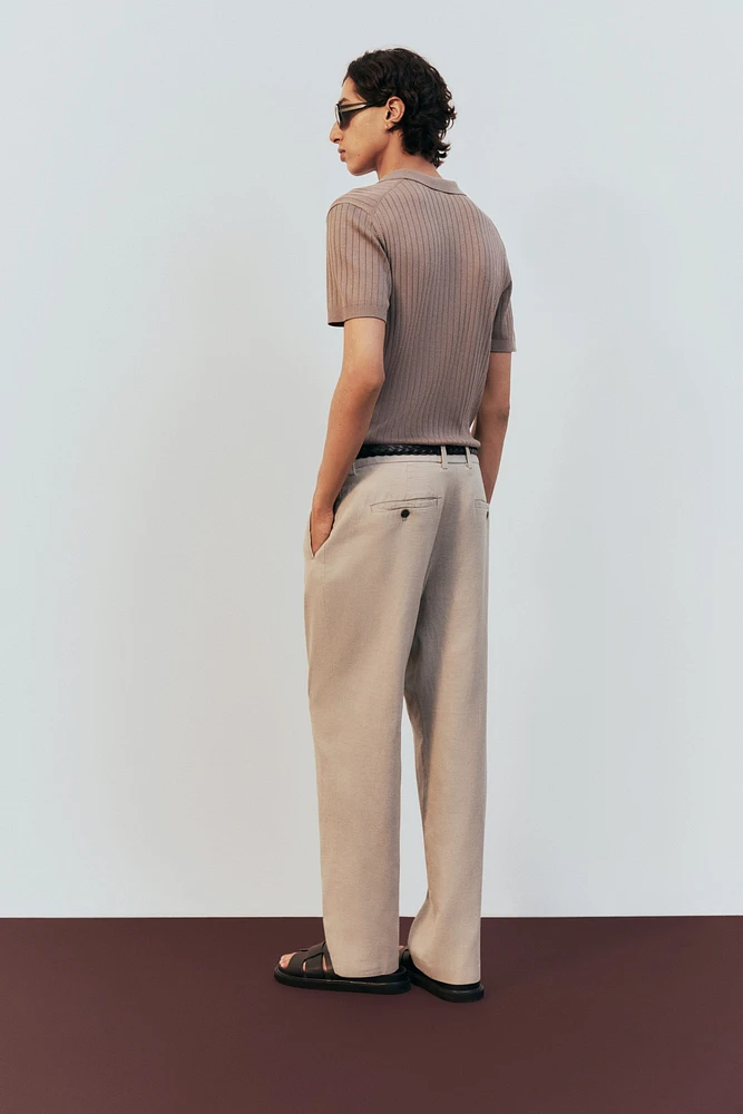Relaxed-Fit Linen-Blend Pants