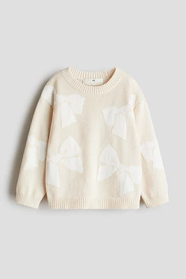 Jacquard-knit Cotton Sweater