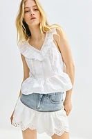 Flounced Mini Skirt