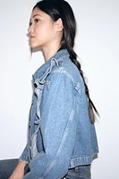 Ruffle-Trimmed Denim Jacket