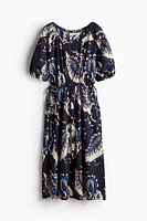 Drawstring-waist Cotton Dress