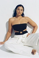 Padded-Cup Bandeau Swimsuit