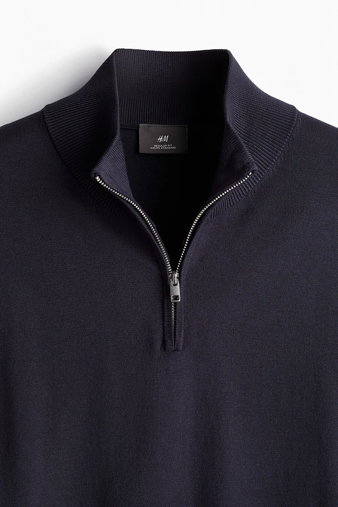 Slim Fit Half-Zip Fine-Knit Sweater