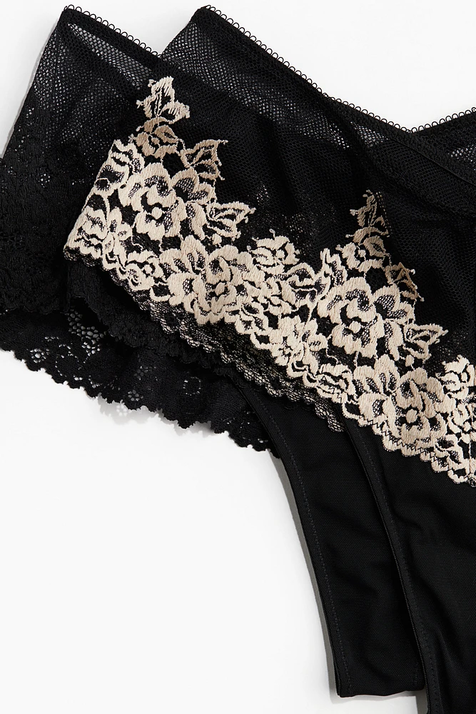 2-Pack Lace Hipster Thong Briefs