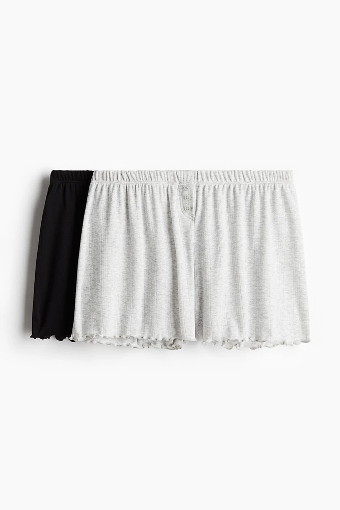 2-Pack Pointelle Pajama Shorts