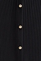 Rib-knit button-front dress