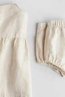 2-piece Linen Dress and Bloomers Set