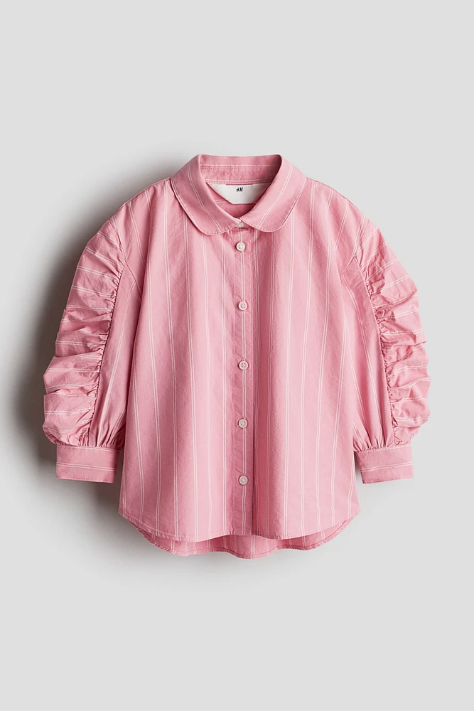 Balloon-Sleeved Cotton Shirt