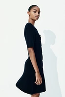 Rib-knit Button-front Dress