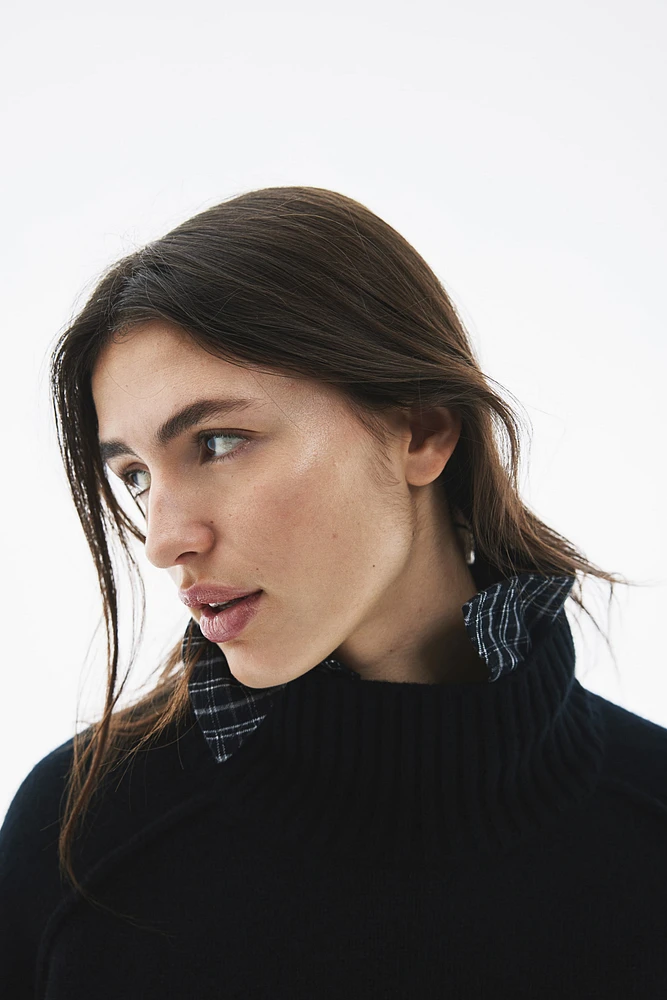 Cashmere-blend Mock Turtleneck Sweater