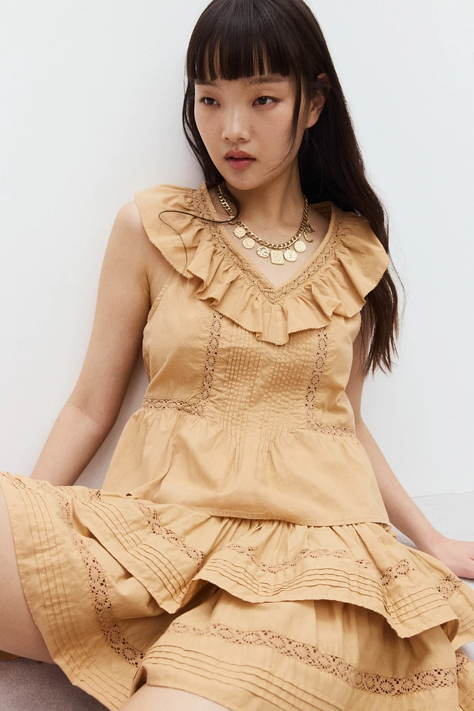 Ruffle-Trimmed Sleeveless Top