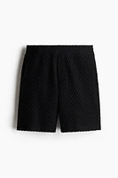Relaxed-Fit Crochet-Look Shorts