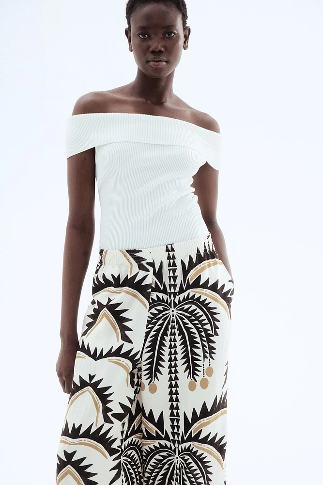 Pantalon large à taille élastique