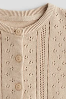 Pattern-knit Cotton Cardigan