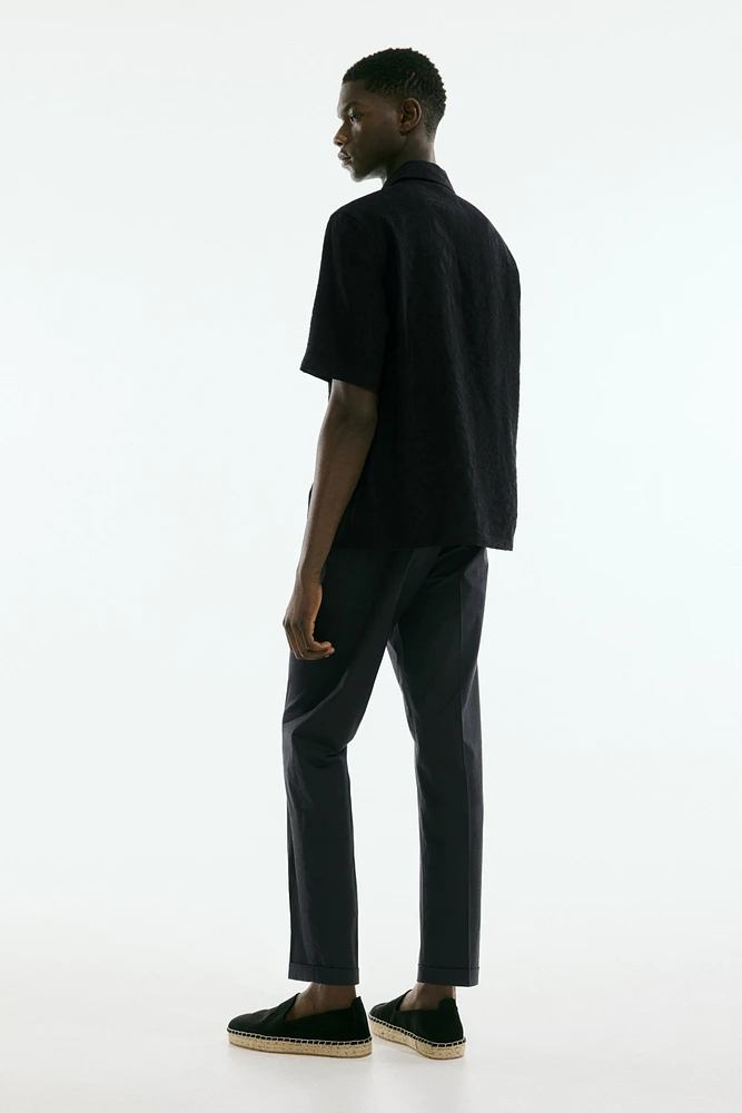 Regular-Fit Cropped Cotton Pants