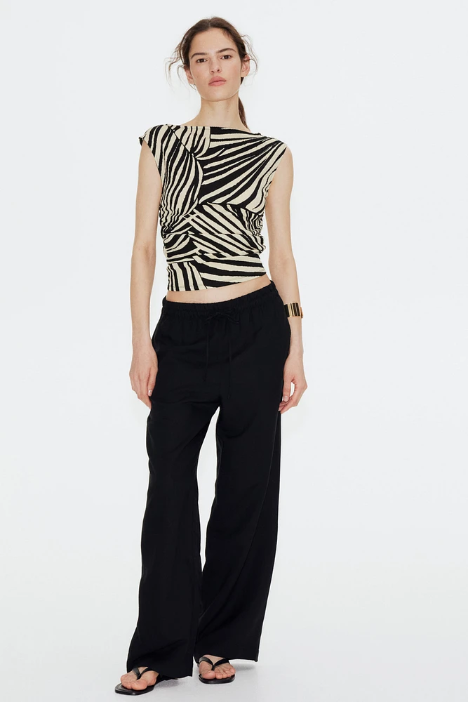 Textured jersey top