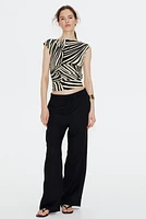 Textured jersey top