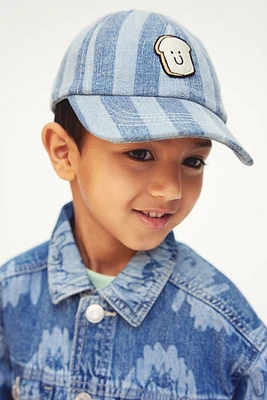 Motif-Detail Denim Cap
