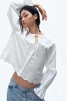 Embroidered Blouse with Peter Pan Collar