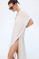 Linen-Blend Beach Kaftan