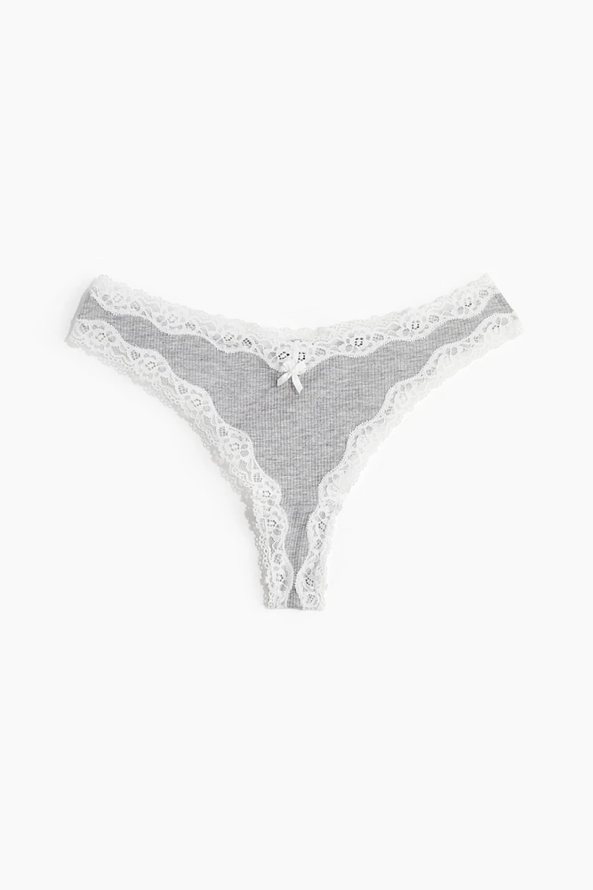 5-pack Cotton and Lace Brazilian Briefs