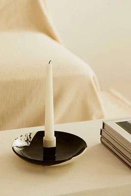 Patterned Stoneware Candleholder