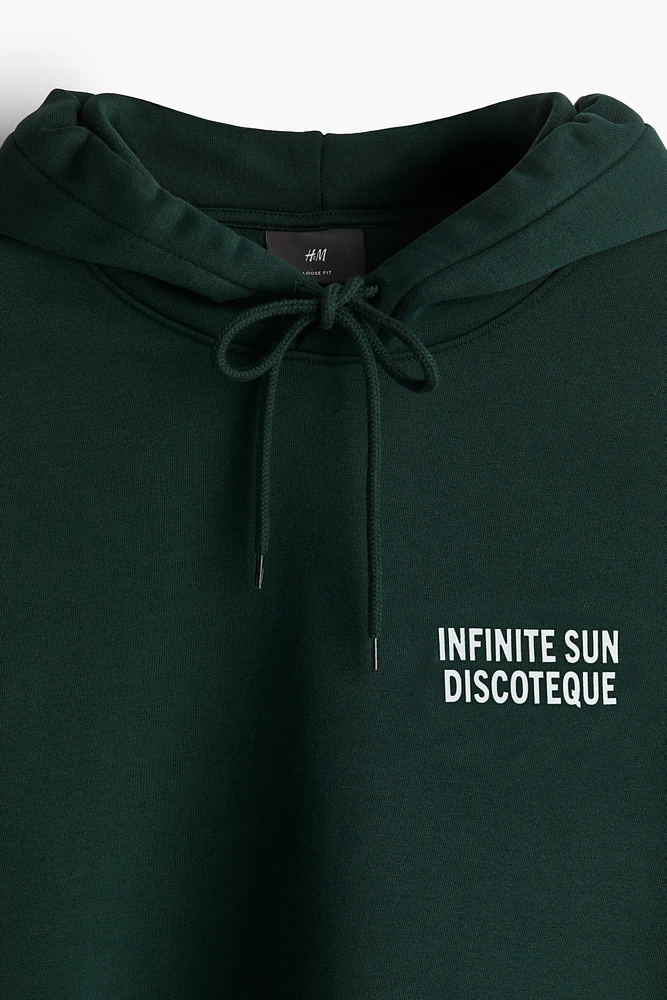 Loose Fit Printed Hoodie