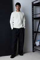 Regular Fit Ribbed Long-Sleeved Shirt
