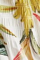 Smocked-Detail Poplin Dress