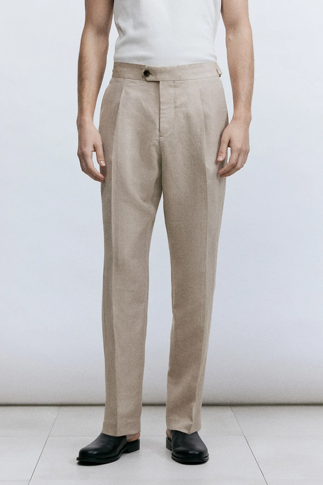 Regular Fit Wool-Blend Suit Pants