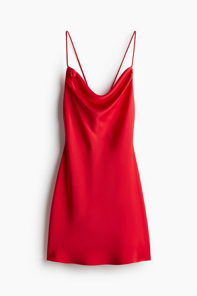 Tie-detail satin slip dress