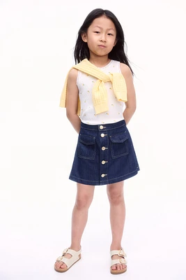 Cotton Denim Skort