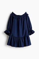 Off-the-Shoulder Poplin Dress