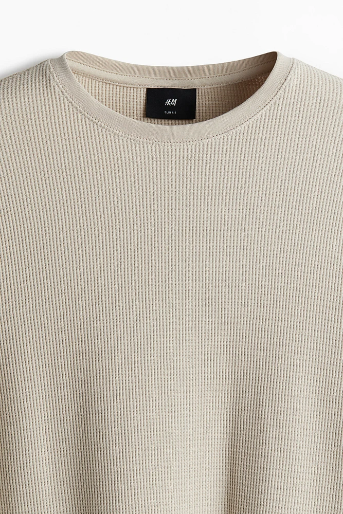 Slim Fit Waffled Jersey Shirt