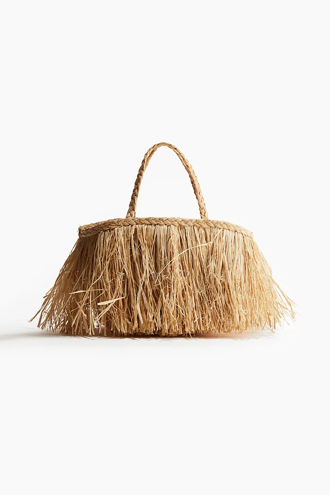 Sac en paille avec franges