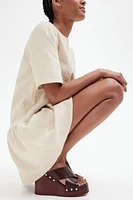 Tie-Detail Denim Dress