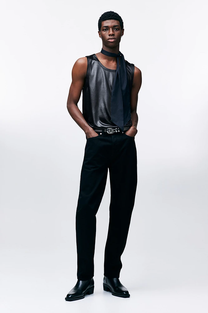 Loose-Fit Satin Tank Top