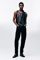 Loose-Fit Satin Tank Top